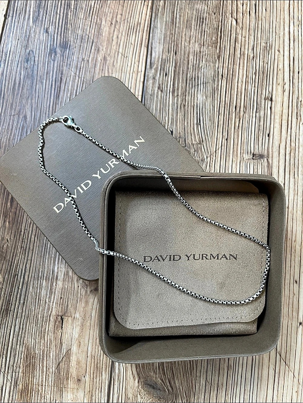 David Yurman Box Chain Necklace in Sterling Silver, 2.7mm Sterling Silver 20 Inc